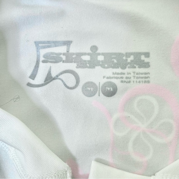 SKIRT Sports White Short Sleeves Cycling Jersey Top US M - Picture 4 of 5